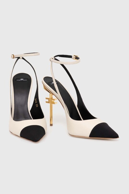 Παπούτσια Δερμάτινες γόβες Elisabetta Franchi SA25B46E2.E84 μπεζ