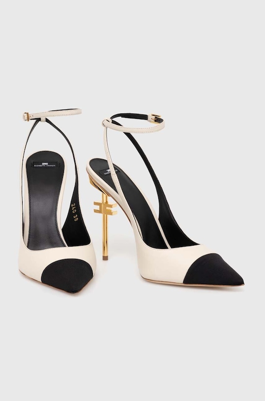 Boty Kožené lodičky Elisabetta Franchi SA25B46E2.E84 béžová