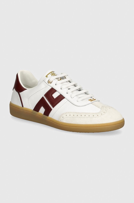 Elisabetta Franchi sneakers in pelle pelle fiore bianco SA55G46E2.CU5