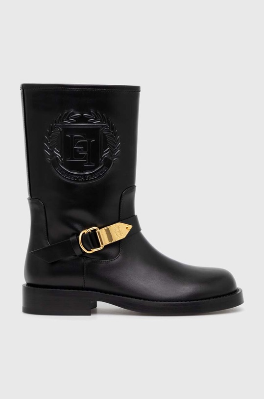 Elisabetta Franchi stivaletti alla caviglia in pelle SA56B46E2.110 nero AW24