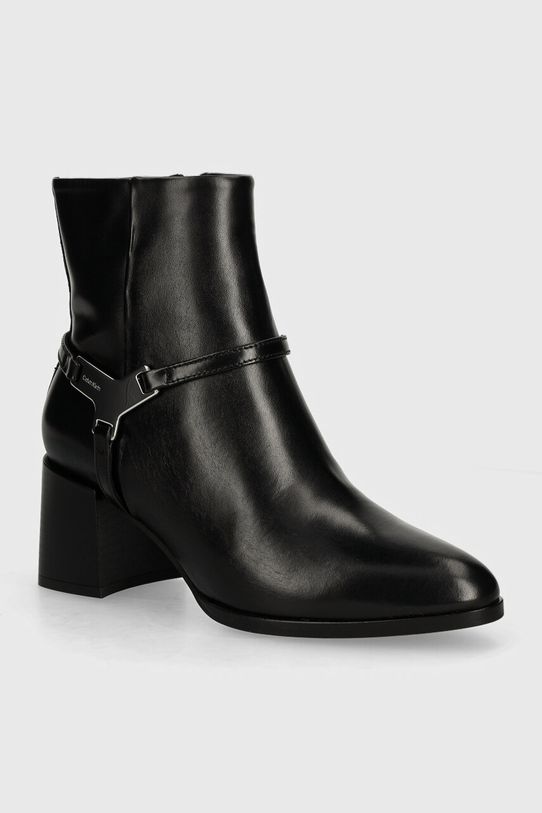 Кожаные полусапожки Calvin Klein ANKLE BOOT 55 W/HW LTH без утепления чёрный HW0HW02095