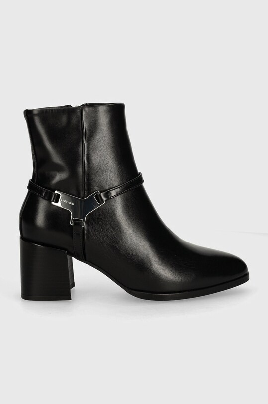 Calvin Klein botki skórzane ANKLE BOOT 55 W/HW LTH HW0HW02095 czarny AW24