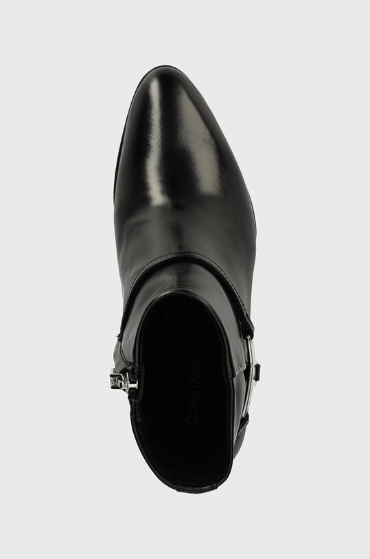Calvin Klein botki skórzane ANKLE BOOT 55 W/HW LTH czarny HW0HW02095