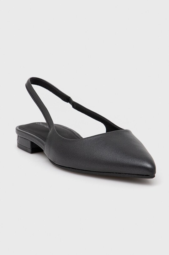 Kožené balerínky Calvin Klein FLAT SLINGBACK PUMP PEARL HW0HW02120 čierna AW24
