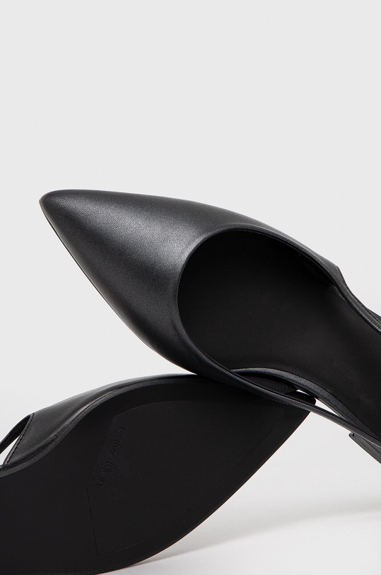 Кожени балеринки Calvin Klein FLAT SLINGBACK PUMP PEARL HW0HW02120 черен