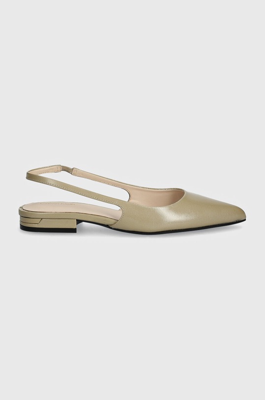 Кожаные балетки Calvin Klein FLAT SLINGBACK PUMP SAFF HW0HW02135 бежевый AW24