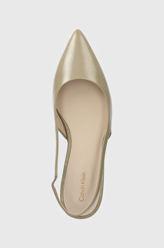 Кожаные балетки Calvin Klein FLAT SLINGBACK PUMP SAFF бежевый HW0HW02135