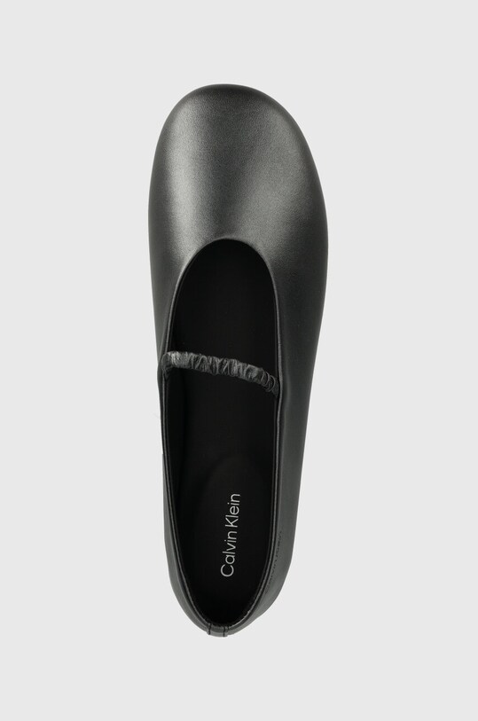 Шкіряні балетки Calvin Klein BALLERINA W/STRAP PEARL LTH чорний HW0HW02136