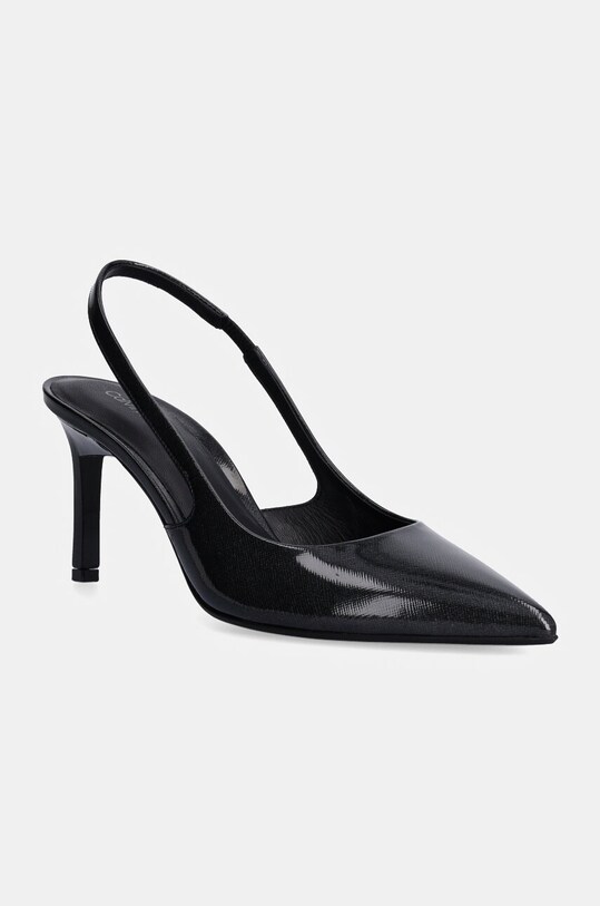 Шкіряні туфлі Calvin Klein HEEL SLINGBACK PUMP 70 SAFF LTH шпилька чорний HW0HW02068