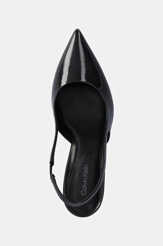Шкіряні туфлі Calvin Klein HEEL SLINGBACK PUMP 70 SAFF LTH чорний HW0HW02068