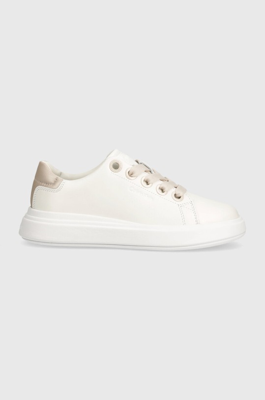 Calvin Klein sneakersy skórzane CUPSOLE LACE UP LTH HW0HW02085 biały AW24