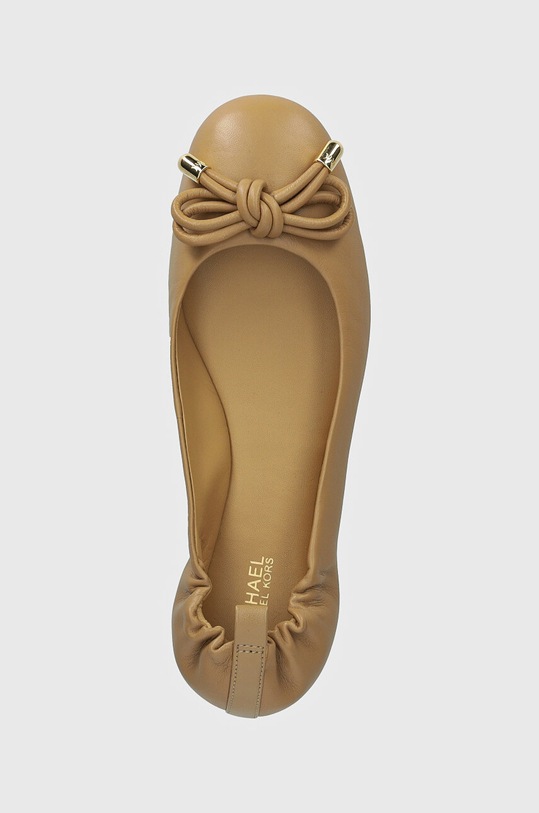 MICHAEL Michael Kors baleriny skórzane Astra beżowy 40T4ATFP1L.222