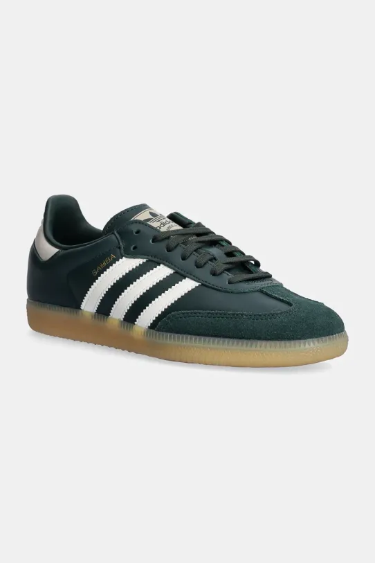 Kožené tenisky adidas Originals Samba OG imitácia kože zelená JI4469
