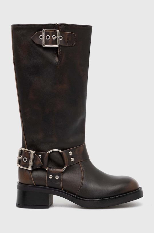 Steve Madden bőr csizma Beau SM11003069.207 barna AW24
