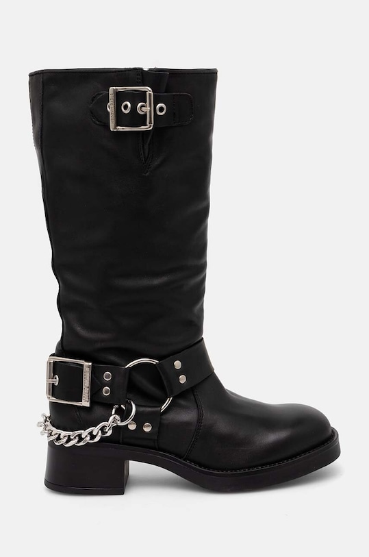 Δερμάτινες μπότες Steve Madden Beau-C φλατ μαύρο SM11003094.017