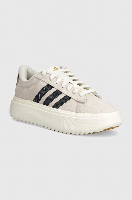 adidas velúr sportcipő Grand Court Platform platformos bézs IE3620