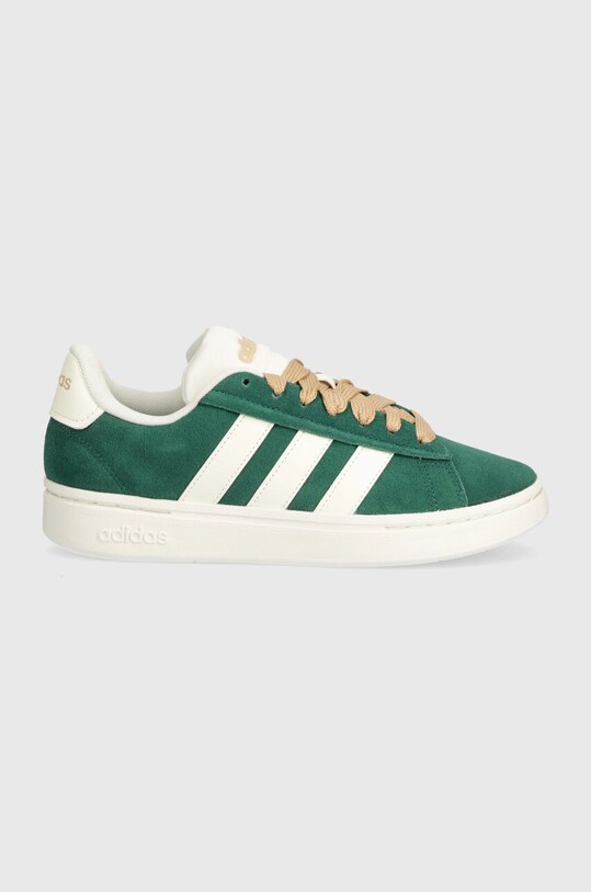 Замшеві кросівки adidas Grand Court Alpha IH3850 зелений AW24