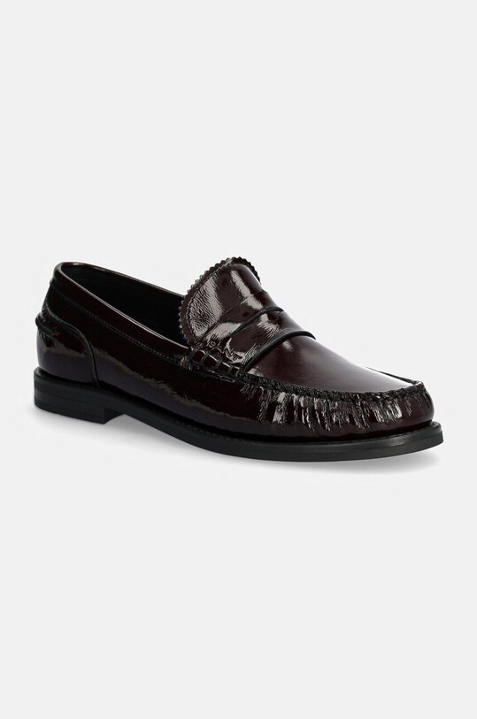 Gant mocasini de piele Gracelyn imitatie de piele lacuita burgundia 29571721.G553