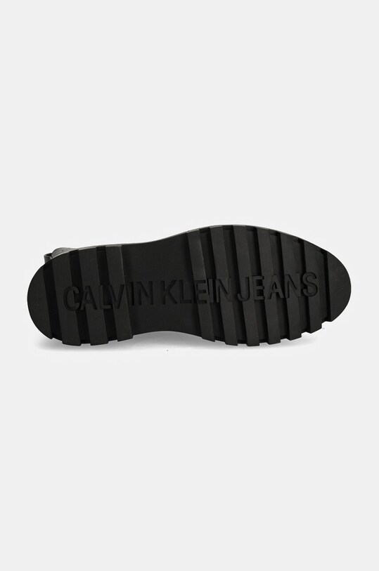 Calvin Klein Jeans sztyblety skórzane FLATFORM CHELSEA BOOT MG LTH YW0YW01542 brązowy