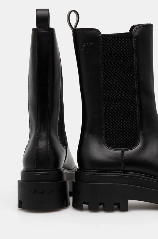Шкіряні черевики Calvin Klein Jeans FLATFORM CHELSEA BOOT MG LTH чорний YW0YW01542