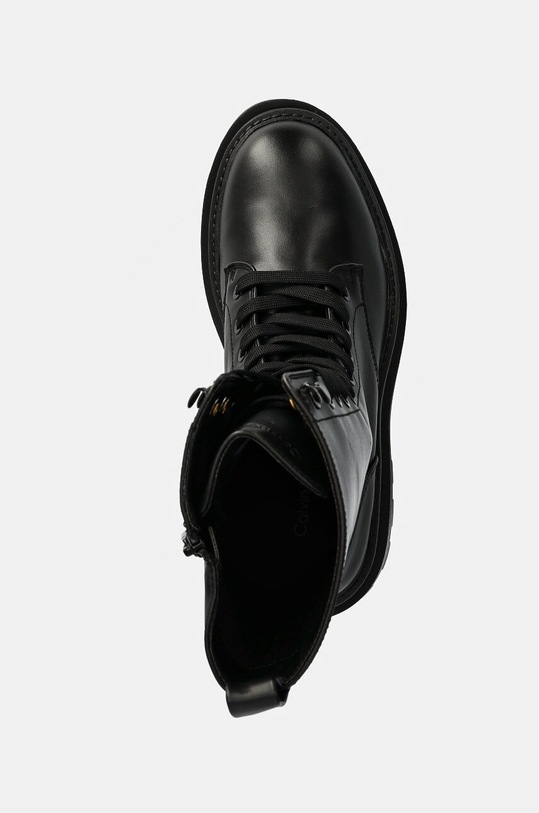 Kožne čizme Calvin Klein Jeans FLATFORM LACE UP BOOT MG LTH YW0YW01544 crna