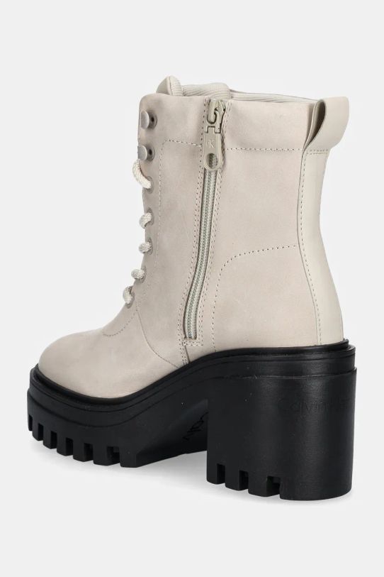 Взуття Черевики Calvin Klein Jeans CHUNKY HEELED ZIP BOOT LTH YW0YW01548 бежевий