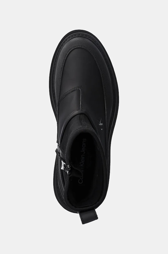 Calvin Klein Jeans botine FLATFORM RAINBOOT LOW MG R negru YW0YW01560