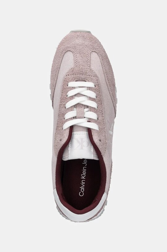 Semišové tenisky Calvin Klein Jeans RUNNER LACEUP ML SUEDE ružová YW0YW01574