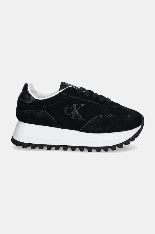 Велурени маратонки Calvin Klein Jeans RUNNER LACEUP ML SUEDE YW0YW01574 черен NC24