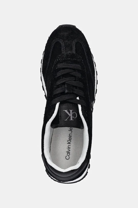 Велурени маратонки Calvin Klein Jeans RUNNER LACEUP ML SUEDE черен YW0YW01574
