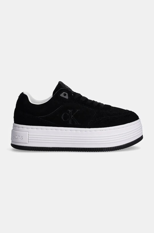 Замшевые кроссовки Calvin Klein Jeans BOLD PLATF LACEUP LOW MG SUEDE YW0YW01575 чёрный NC24