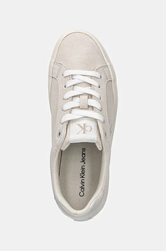 Замшеві кросівки Calvin Klein Jeans VULC FLATFORM LACEUP LOW MG S бежевий YW0YW01576