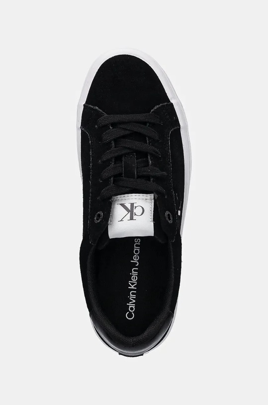 Semišové sneakers boty Calvin Klein Jeans VULC FLATFORM LACEUP LOW MG S černá YW0YW01576