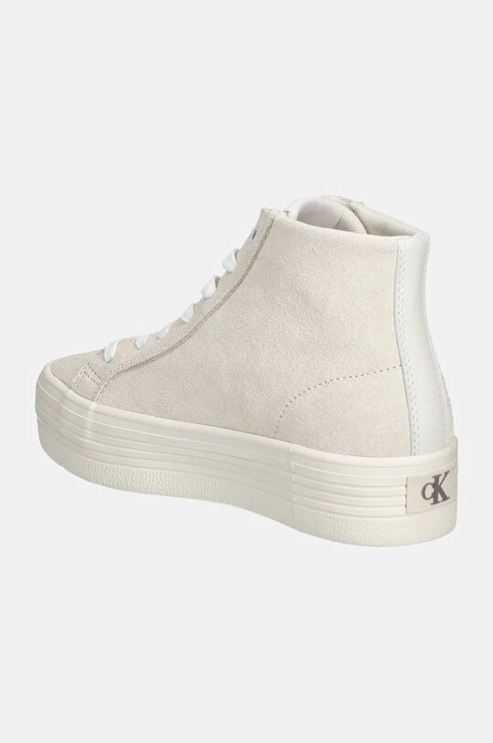 Încălțăminte Calvin Klein Jeans tenisi din piele intoarsa VULC FLATFORM LACEUP MID MG S YW0YW01584 bej