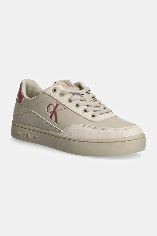 Tenisice Calvin Klein Jeans CLASSIC CUPSOLE LOW MG LTH brušena koža bež YW0YW01585