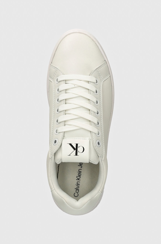Kožené sneakers boty Calvin Klein Jeans BOLD PLATF LOW OH MG LTH bílá YW0YW01589