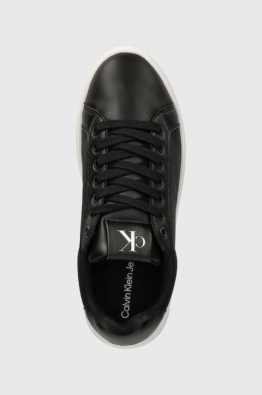 Kožne tenisice Calvin Klein Jeans BOLD PLATF LOW OH MG LTH crna YW0YW01589