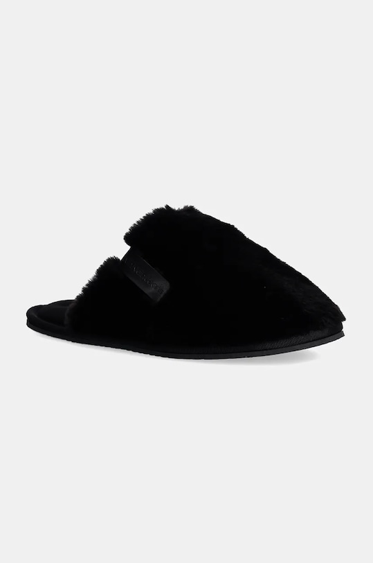 Calvin Klein Jeans papuci de casa otel SLIPPER FUR AFTER GLOW loungewear negru YW0YW01593