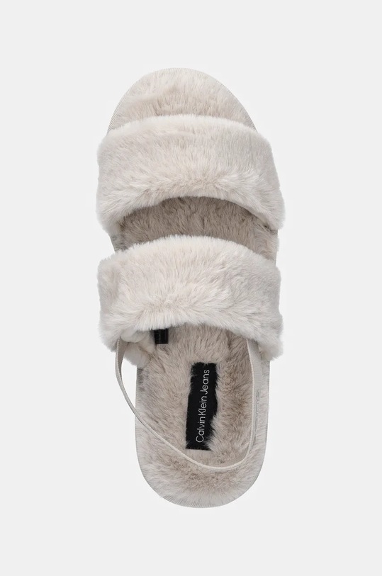 Calvin Klein Jeans papucs HOME VELCRO IN FUR bézs YW0YW01595