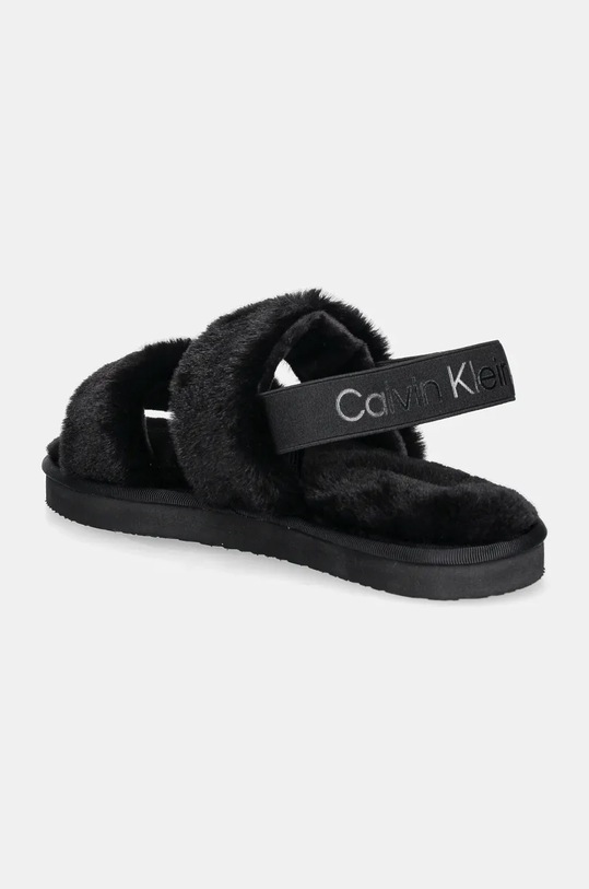 Încălțăminte Calvin Klein Jeans papuci de casa HOME VELCRO IN FUR YW0YW01595 negru