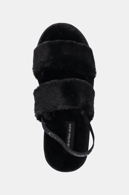 Calvin Klein Jeans papuci de casa HOME VELCRO IN FUR negru YW0YW01595