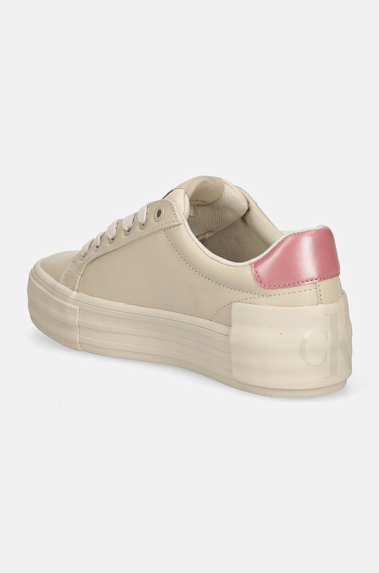 Scarpe Calvin Klein Jeans sneakers in pelle VULC FLATFORM LOW MG LTH YW0YW01613 beige