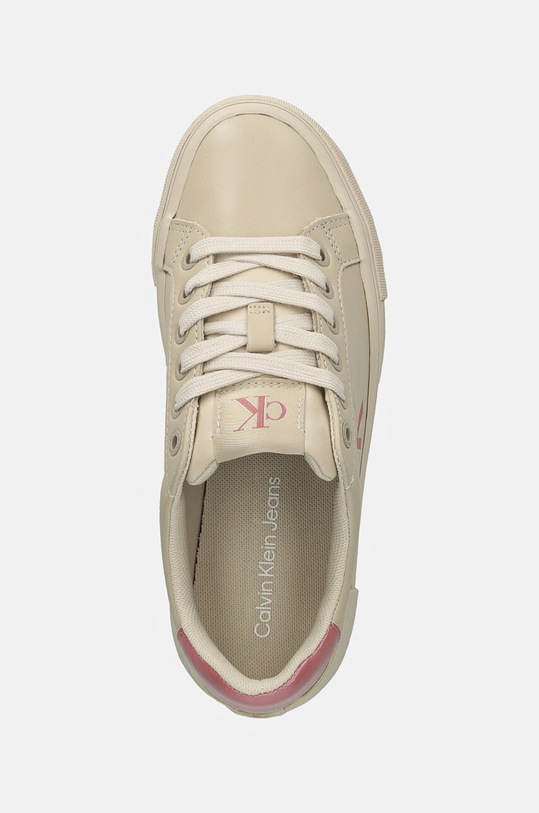 Calvin Klein Jeans sneakers in pelle VULC FLATFORM LOW MG LTH beige YW0YW01613