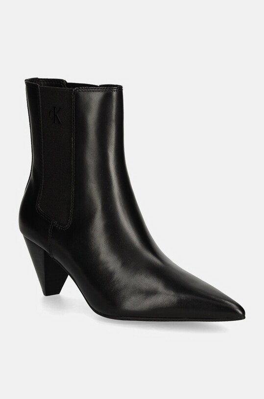 Kožené topánky chelsea Calvin Klein Jeans 55 MM CONE HEEL BOOT MG LTH textilný čierna YW0YW01676