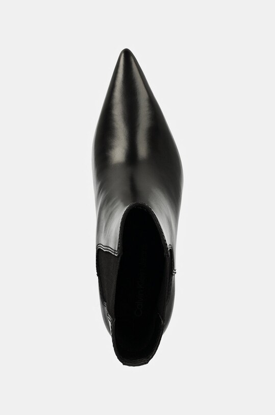 Kožené topánky chelsea Calvin Klein Jeans 55 MM CONE HEEL BOOT MG LTH čierna YW0YW01676