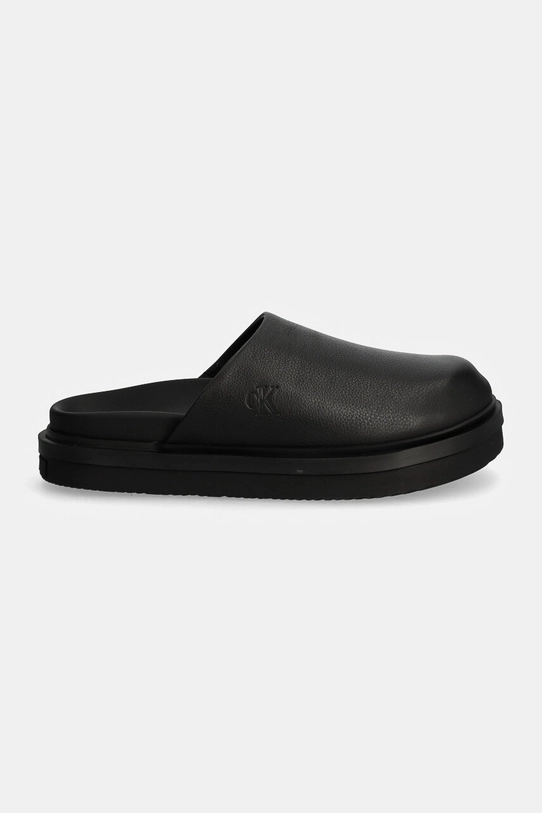 Kožené šľapky Calvin Klein Jeans HOME CLOG SLIDE MG LTH YW0YW01686 čierna AW24