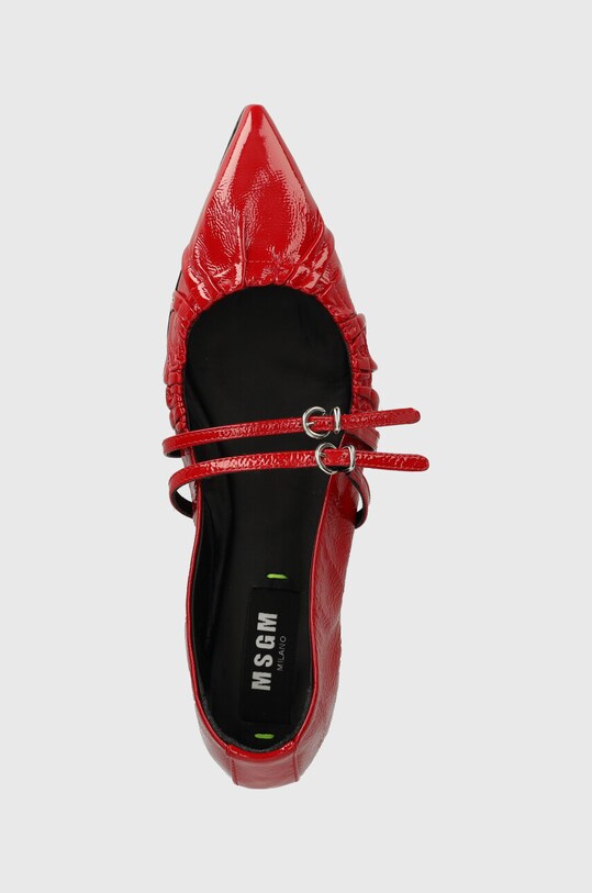 MSGM baleriny skórzane czerwony 3741MDS420.848.18
