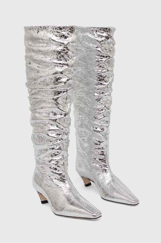 Кожени ботуши MSGM 3741MDS710.905.90 сребърен AW24