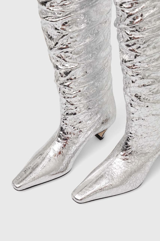 Kožené čižmy MSGM strieborná 3741MDS710.905.90