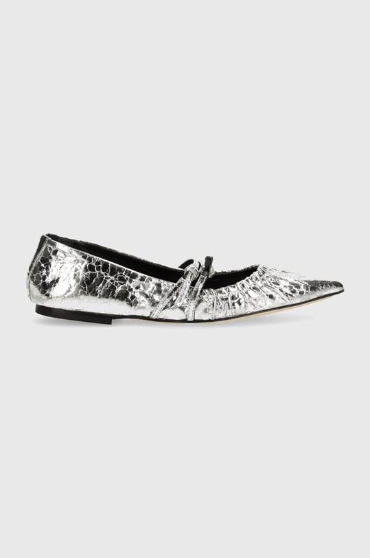 MSGM baleriny skórzane 3741MDS420.905.90 srebrny AW24